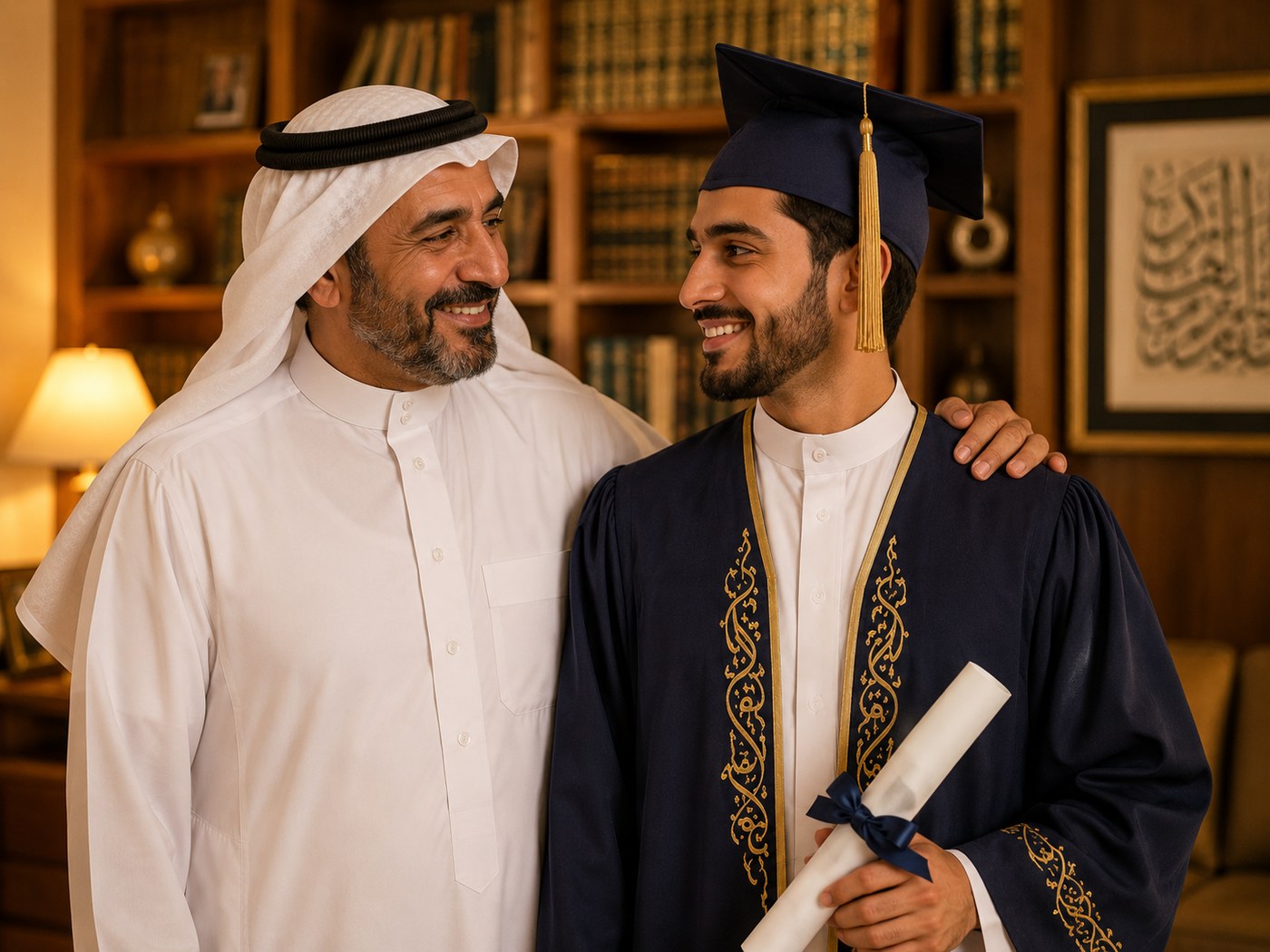 الخريج مع والده